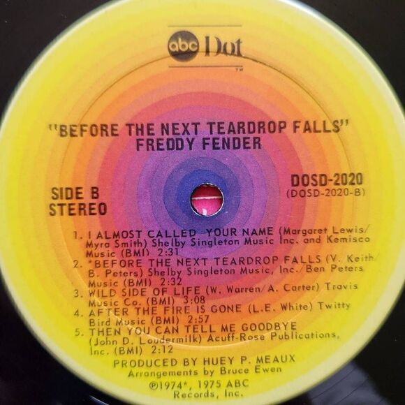 Freddy fender before The next teardrop falls vintage 1975 vinyl ABC records coun - Picture 5 of 8